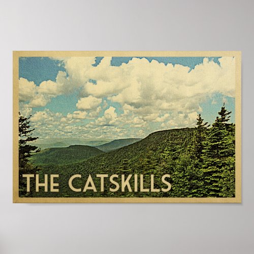 Catskills Poster _ Mountains Vintage Travel Print