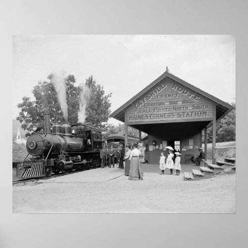 Catskills Railroad Station 1902 Vintage Photo Poster