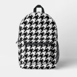 Catstooth Black and White Houndstooth Pattern Printed Backpack