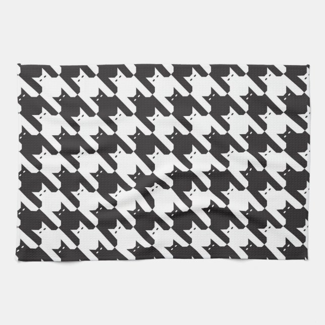 CatsTooth Black and White Towel (Horizontal)