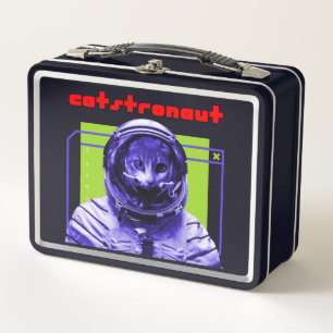 Catstronaut Cat Spaceman Metal Lunch Box