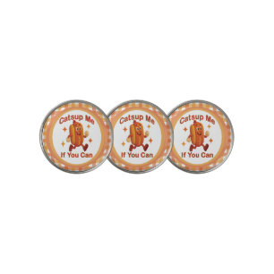 Catsup Me If You Can Funny Hot Dog – Ketchup Pun Golf Ball Marker