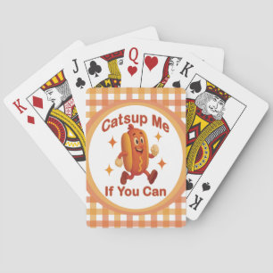 Catsup Me If You Can Funny Hot Dog – Ketchup Pun Poker Cards