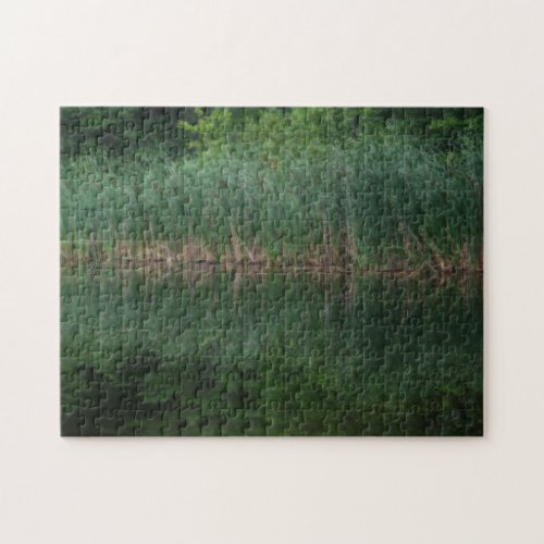 Cattail Reflections In Pond Orton Effect  Jigsaw Puzzle