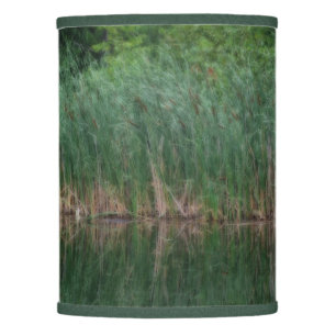 Cattail Reflections In Pond Orton Effect Lamp Shade