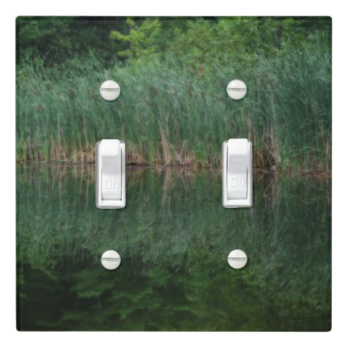 Cattail Reflections In Pond Orton Effect  Light Switch Cover