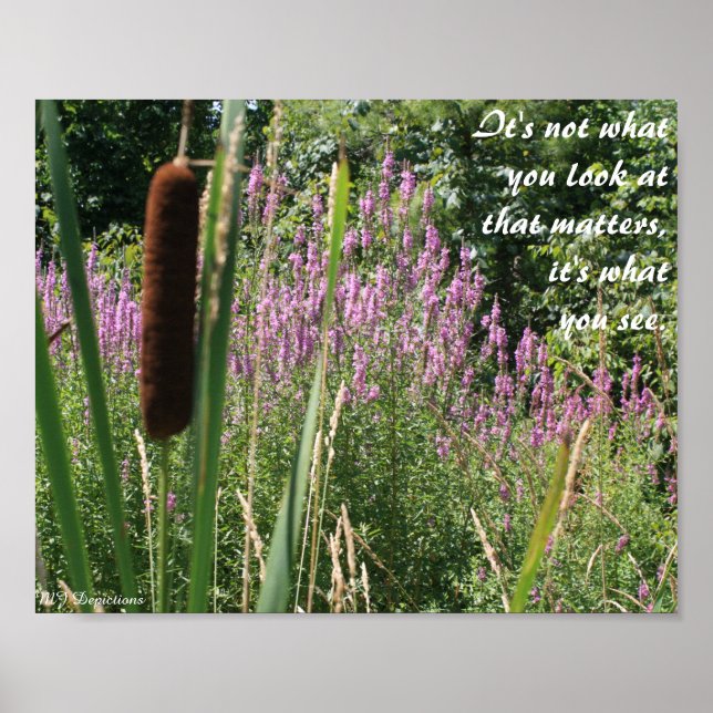 Cattail & Wildflower Inspirational Poster (Front)