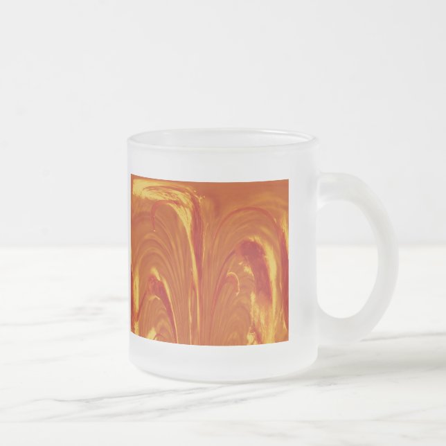 Cattails Abstract Glass Mug - Orange (Right)