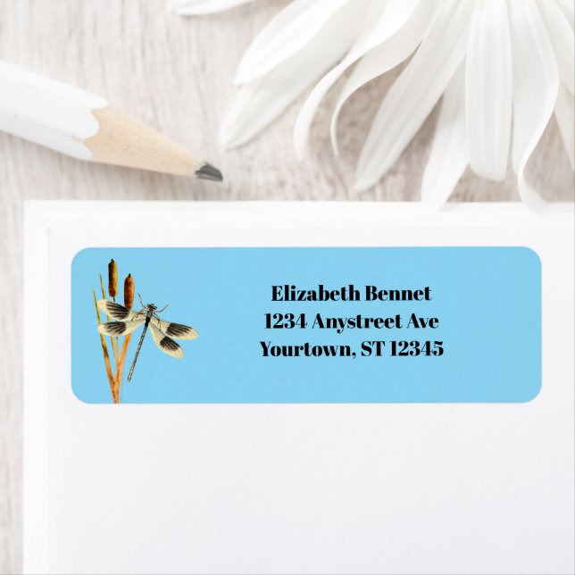 Cattails and Dragonfly Label (Insitu)