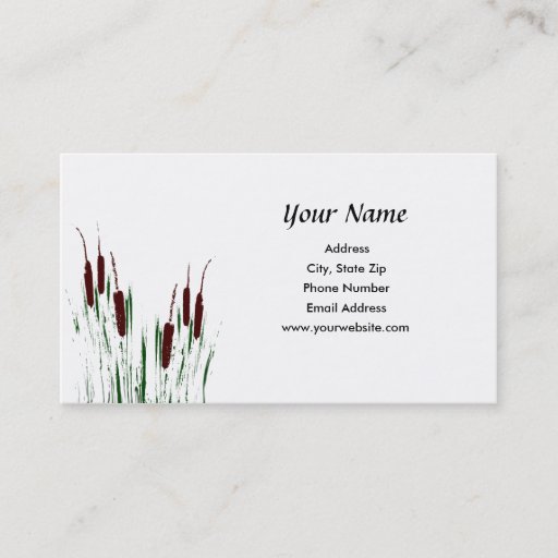 Customizable Cattails Business Card