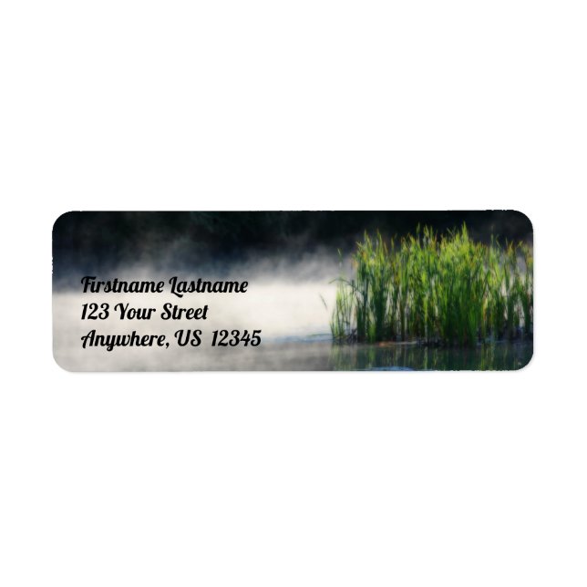 Cattails In The Mist On A Pond Orton Address Label (Front)