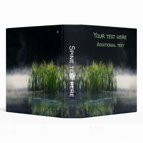 Cattails In The Mist On A Pond Orton Personalized 3 Ring Binder