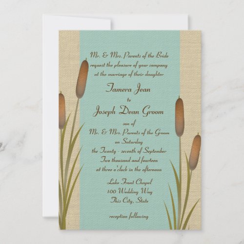 Cattails Lake Wedding Invitation