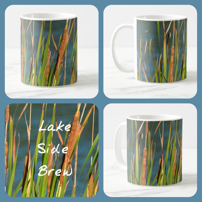Cattails on the Waterfront Photographic Coffee Mug (Creator Uploaded)