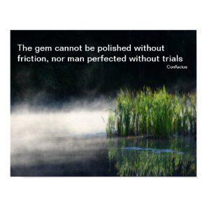 Cattails Pond Mist Inspirational Confucius Quote Poster