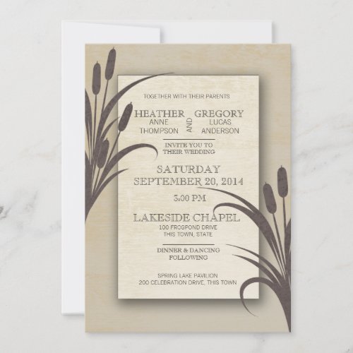 Cattails Water Front Wedding Invitation