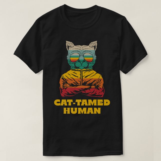 Cattamed Human Cat Lover Friends Kitten Buddy Dad  T-Shirt (Design Front)