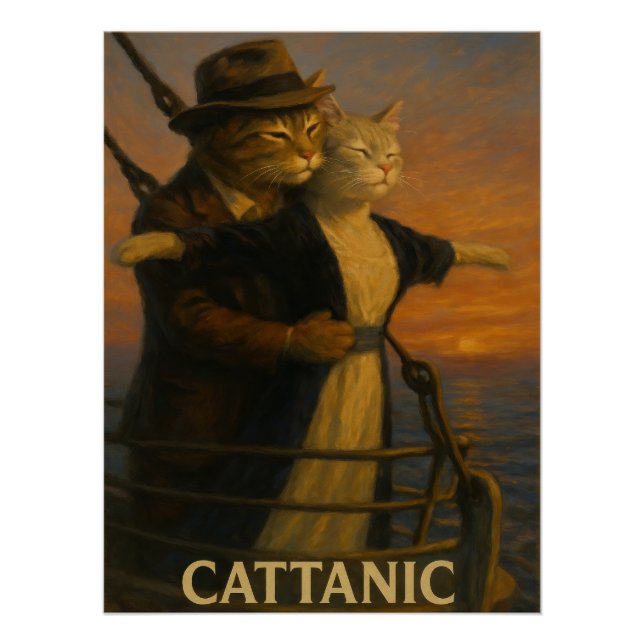 Cattanic Parody Art Poster | Funny Cat Lovers (Front)