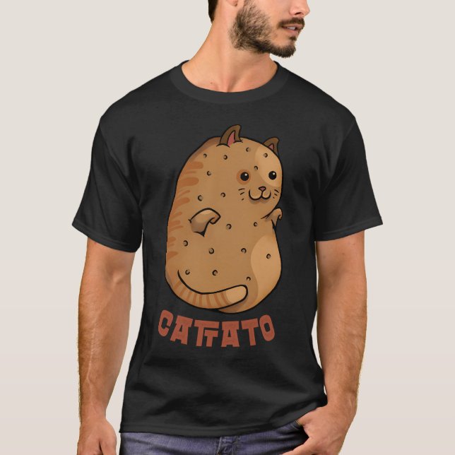 Cattato Funny Cat Potato Catato Vegan Animal T-Shirt (Front)