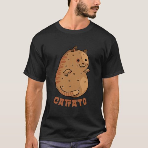 Cattato Funny Cat Potato Catato Vegan Animal T_Shirt