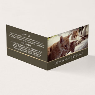 Cattery, Pet Boarding Service Detailed Business Card