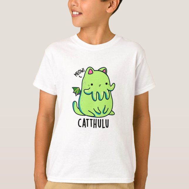 Catthulu Funny Cthulhu Cat Pun  T-Shirt (Front)