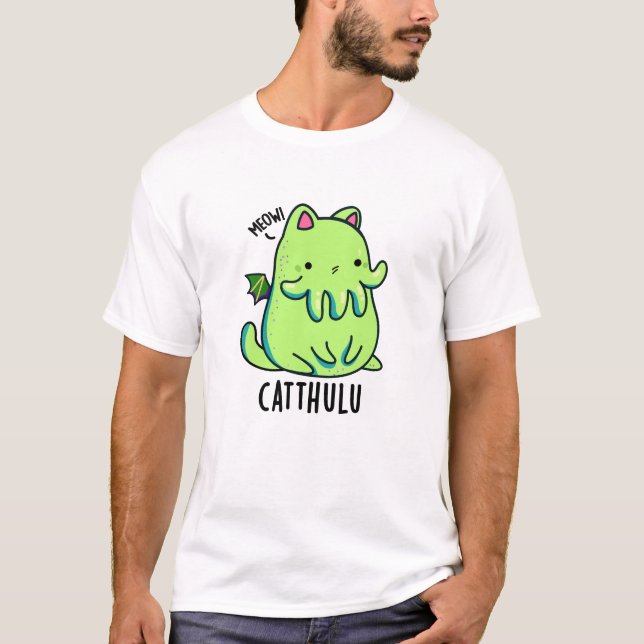 Catthulu Funny Cthulhu Cat Pun  T-Shirt (Front)
