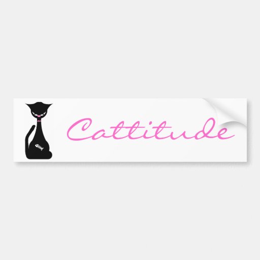 Cattitude Bumper Sticker | Zazzle