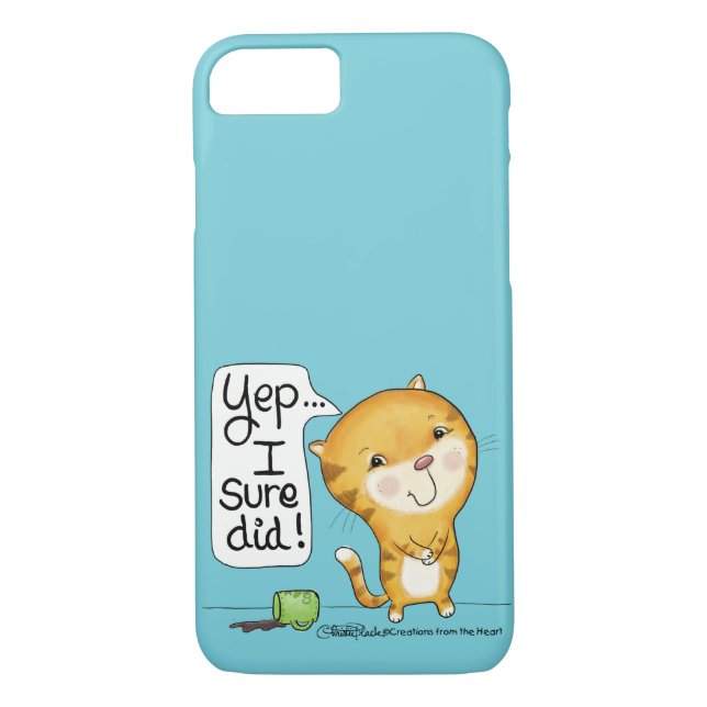 Cattitude- Cat Spills Coffee Case-Mate iPhone Case (Back)