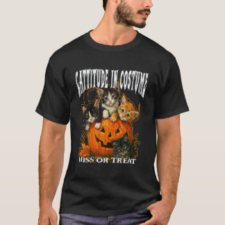 Cattitude in Costume HISS OR Treat Cute Halloween T-Shirt