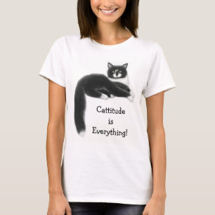 Cattitude is Everything Ladies Baby Doll Shirt