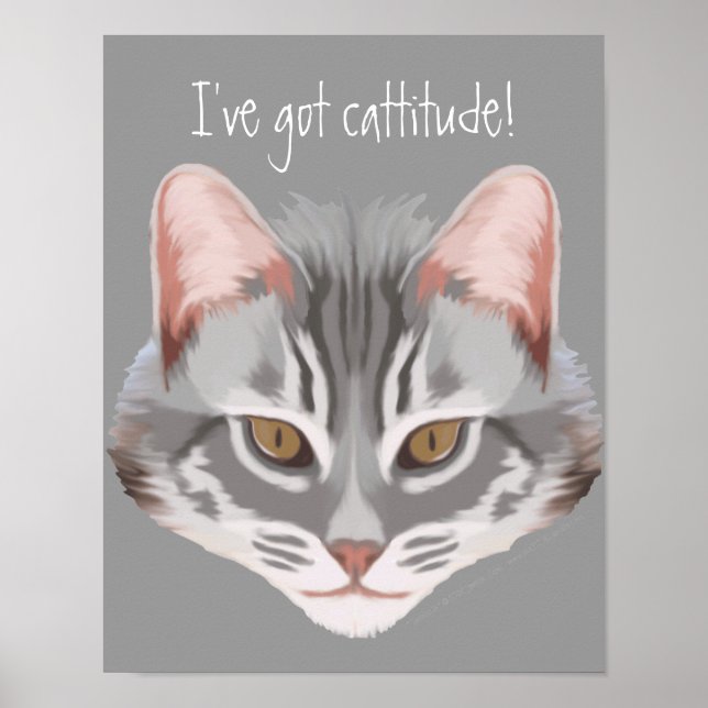 Cattitude (with Text) Print (Front)