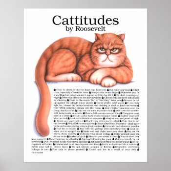 Cattitudes Poster by gailgastfield at Zazzle