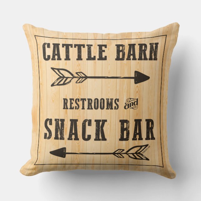 CATTLE BARN & SNACK BAR THROW PILLOW (Front)