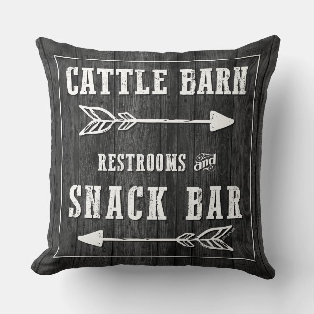 CATTLE BARN & SNACK BAR THROW PILLOW (Front)