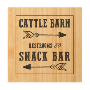 CATTLE BARN & SNACK BAR WOOD WALL ART