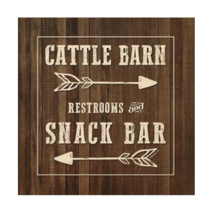 CATTLE BARN & SNACK BAR WOOD WALL ART