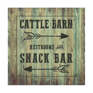 CATTLE BARN & SNACK BAR WOOD WALL ART