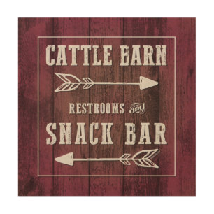 CATTLE BARN & SNACK BAR WOOD WALL ART