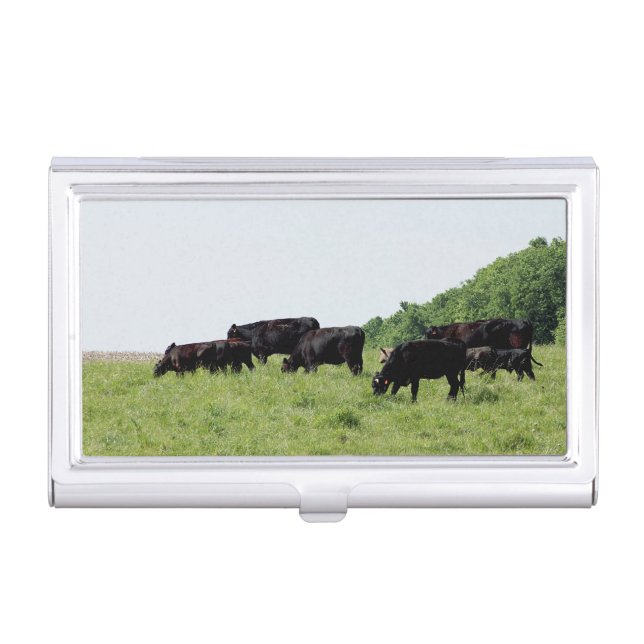 Cattle Black Angus Business Card Holder (Front)