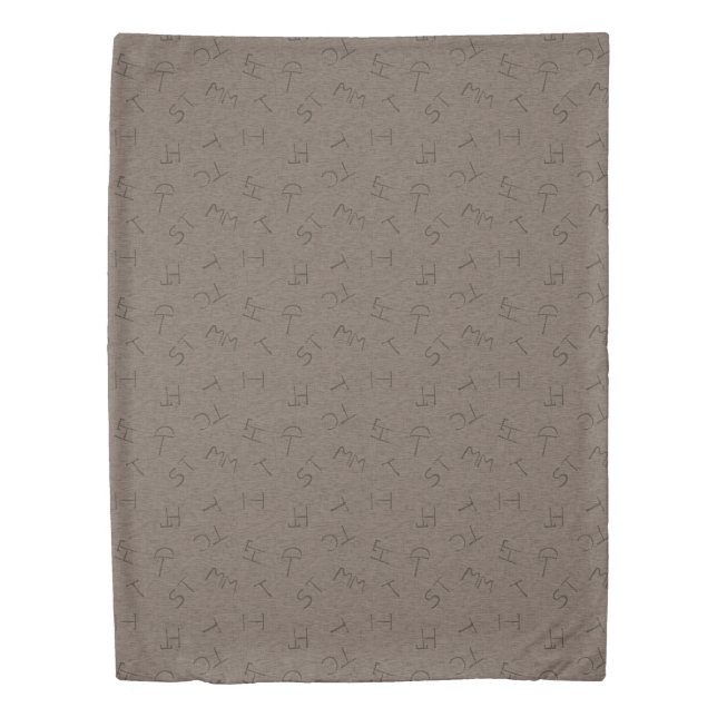 Cattle brands brown duvet cover (Front)