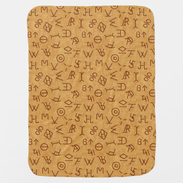 Cattle Brands on Calfskin Baby Blanket (Front)