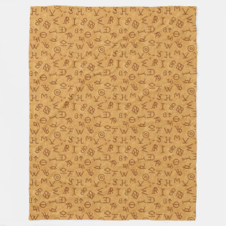 Cattle Brands on pale leather Fleece Blanket