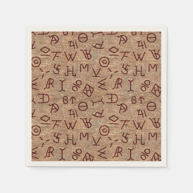 Cattle Brands on Wood Napkins (Front)