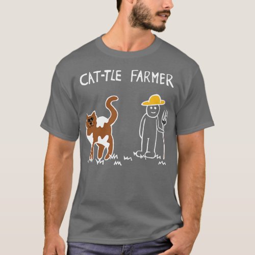 Cattle Cat Farmer White T_Shirt