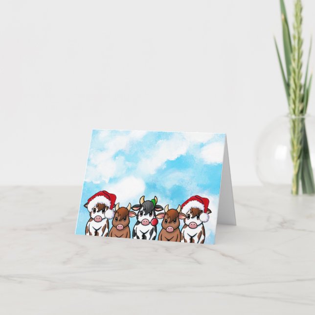 Cattle Christmas Holiday Card (Front)