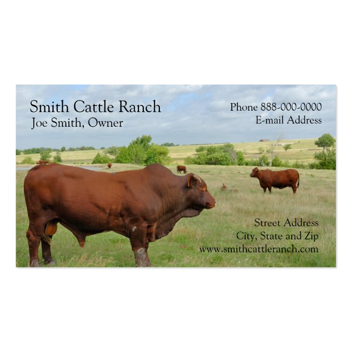Cattle Dairy Farmer Business Card