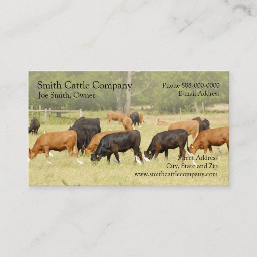 Customizable Cattle Dairy Farmer Business Card