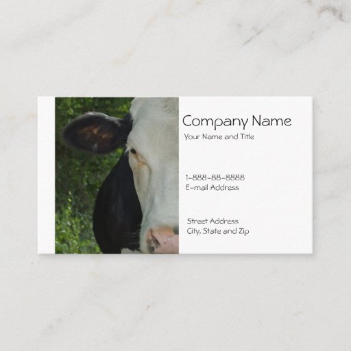Customizable Cattle Dairy Farmer Business Card