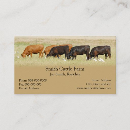 Customizable Cattle Dairy Farmer Business Card